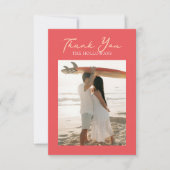 Tropical Coral Pink Flat Thank You Card Bedankkaart (Voorkant)