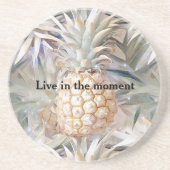 Tropical Cream Gold Pineapple Zandsteen Onderzetter (Voorkant)