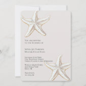 Tropical Cream Gold White Starfish Beach Wedding Kaart (Voorkant)