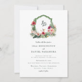 Tropical Crest Hibiscus Hawaii Destination Wedding Kaart (Voorkant)