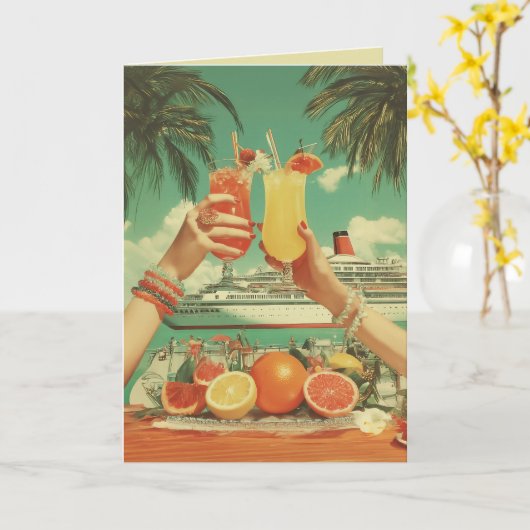 Tropical Cruise Cocktail Bliss Kaart (Gele Bloem)