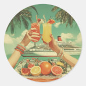 Tropical Cruise Cocktail Bliss Ronde Sticker (Voorkant)
