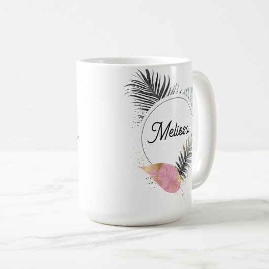 Tropical Custom Name Coffee Mug Koffiemok (Voorkant rechts)