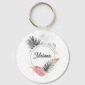 Tropical Custom Name Keychain (Voorkant)