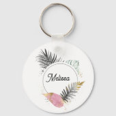 Tropical Custom Name Keychain (Achterkant)
