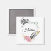 Tropical Custom Name Magnet (Voorkant / Achterkant)