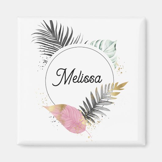 Tropical Custom Name Magnet (Voorkant)