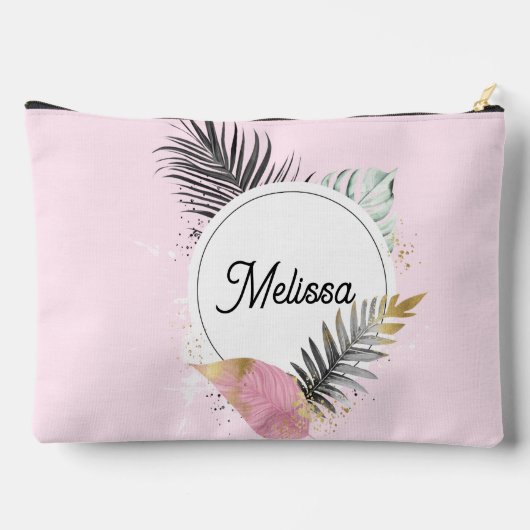 Tropical Custom Name Makeup Bag Etui (Achterkant)