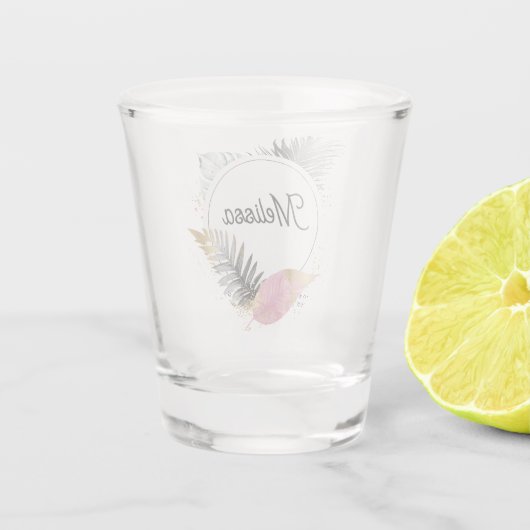 Tropical Custom Name Shot Glass  Glas (Achterkant)