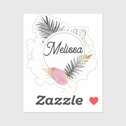 Tropical Custom Name Sticker (Vel)