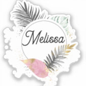 Tropical Custom Name Sticker (Voorkant)