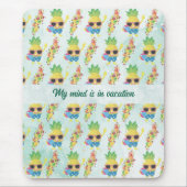 Tropical Cute Pineapple Pattern + Custom Text Muismat (Voorkant)