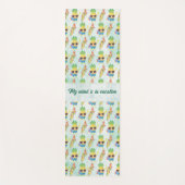 Tropical Cute Pineapple Pattern + Custom Text Yogamat (Voorkant)