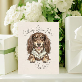 Tropical Dachshund Wedding Drinks On Me Reclamebord Met Voetstuk