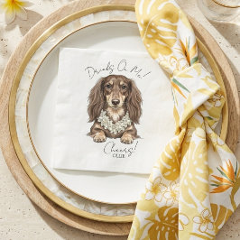 Tropical Dachshund Wedding Drinks On Me Servet