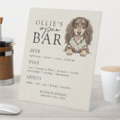 Tropical Dachshund Wedding Open Bar Menu Reclamebord Met Voetstuk (Insitu)