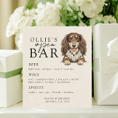 Tropical Dachshund Wedding Open Bar Menu Reclamebord Met Voetstuk