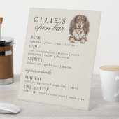 Tropical Dachshund Wedding Open Bar Menu Reclamebord Met Voetstuk (Insitu)