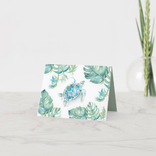 Tropical Dank je merkt Waterverf Zee schildpad Bedankkaart