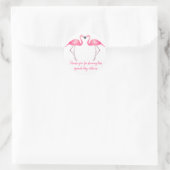 Tropical dank u roze flamingo bruiloft ronde sticker (Tas)