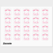 Tropical dank u roze flamingo's bruiloft douche vierkante sticker (Vel)