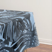 Tropical Dark Blue Monstera Jungle Leaves Tafelkleed (Voorbeeld)