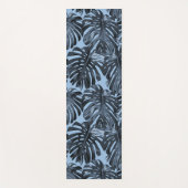 Tropical Dark Blue Monstera Jungle Leaves Yogamat (Voorkant)