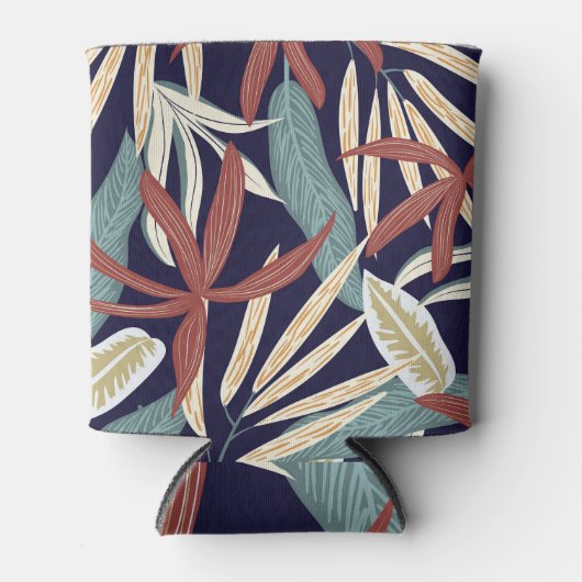 Tropical Dark: Creative Plant Print Blikjeskoeler (Voorkant)