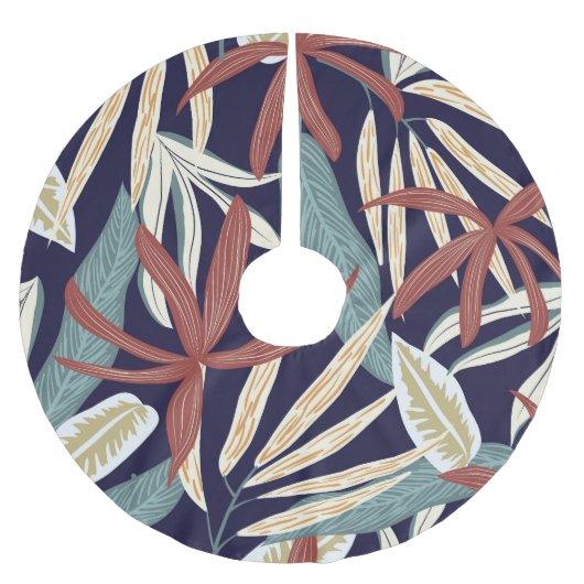 Tropical Dark: Creative Plant Print Kerstboom Rok (Voorkant)
