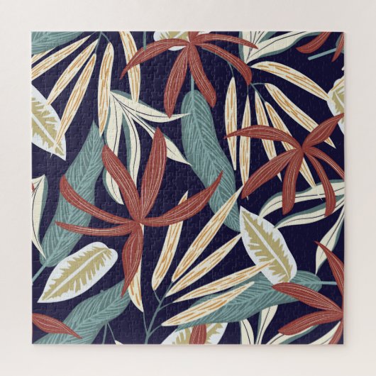 Tropical Dark: Creative Plant Print Legpuzzel (Verticaal)