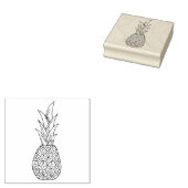 Tropical Delight Eenvoudige Outline Ananas Art Rubberstempel (Gestempeld)
