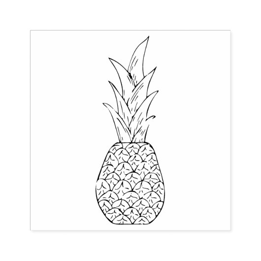 Tropical Delight Eenvoudige Outline Ananas Art Rubberstempel (Afrduk)