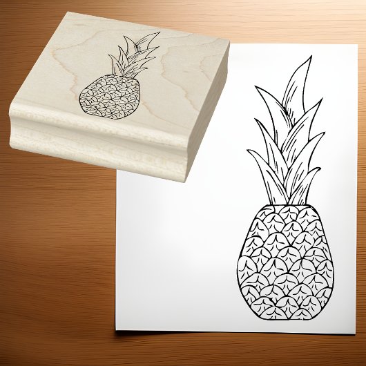 Tropical Delight Eenvoudige Outline Ananas Art Rubberstempel