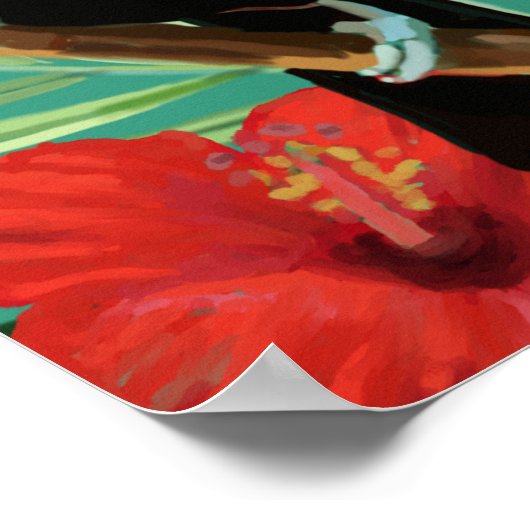 Tropical Delight hummingbird toucan flowers  Poster (Hoek)