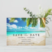 Tropical Destination Beach Photo Wedding Save The Date (Staand voorkant)
