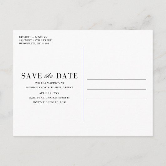Tropical Destination Beach Wedding Save the Date Aankondigingskaart (Achterkant)