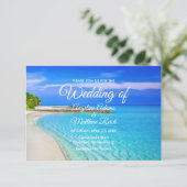 Tropical Destination Beach Zee Wedding Kaart (Staand voorkant)