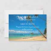 Tropical Destination Beach Zee Wedding Kaart (Voorkant)