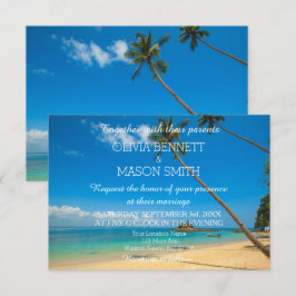 Tropical Destination Beach Zee Wedding Kaart