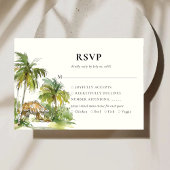 Tropical Destination Elegant RSVP Response Kaart