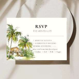 Tropical Destination Elegant RSVP Response Kaart