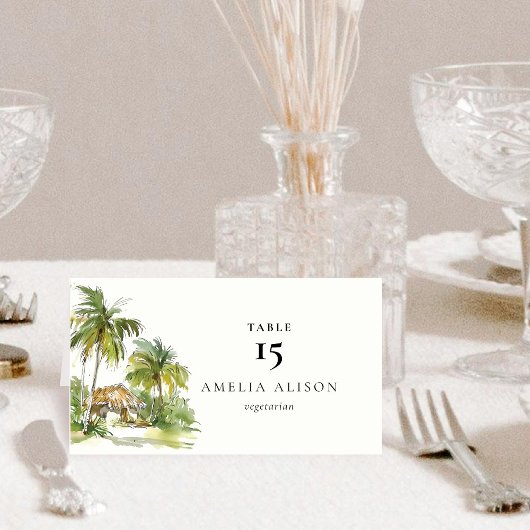 Tropical Destination Folded Table Place Card Plaatskaartje