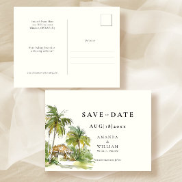 Tropical Destination Save the Date Post Kaart