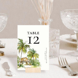 Tropical Destination Table Number Card Kaart