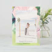 Tropical Destination Wedding  Bedankkaart (Staand voorkant)