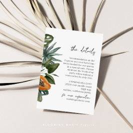 Tropical Destination Wedding Details Informatiekaartje