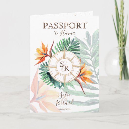 Tropical  Destination Wedding Passport QR Code (Voorkant)