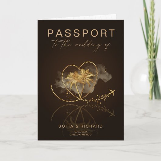 Tropical Destination Wedding Passport QR Code Inv (Voorkant)