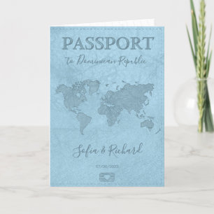 Tropical Destination Wedding Passport Wereldkaart