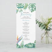Tropical Destination Wedding Route Sjabloon Kaart (Staand voorkant)